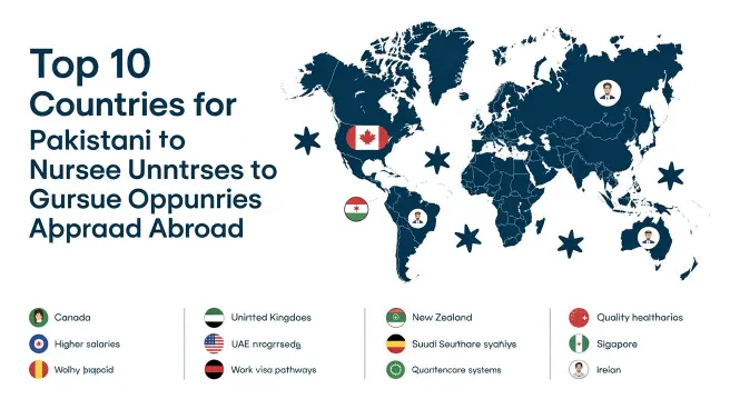 Top 10 best countries for nursing from Pakistan